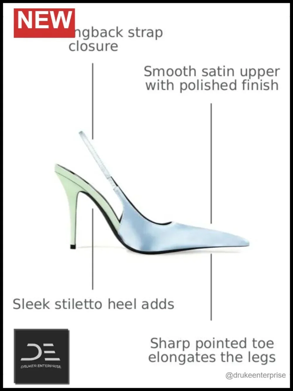 Satin Slingback Pumps Pointed Toe Stiletto Heels Colorblock Evening Wedding